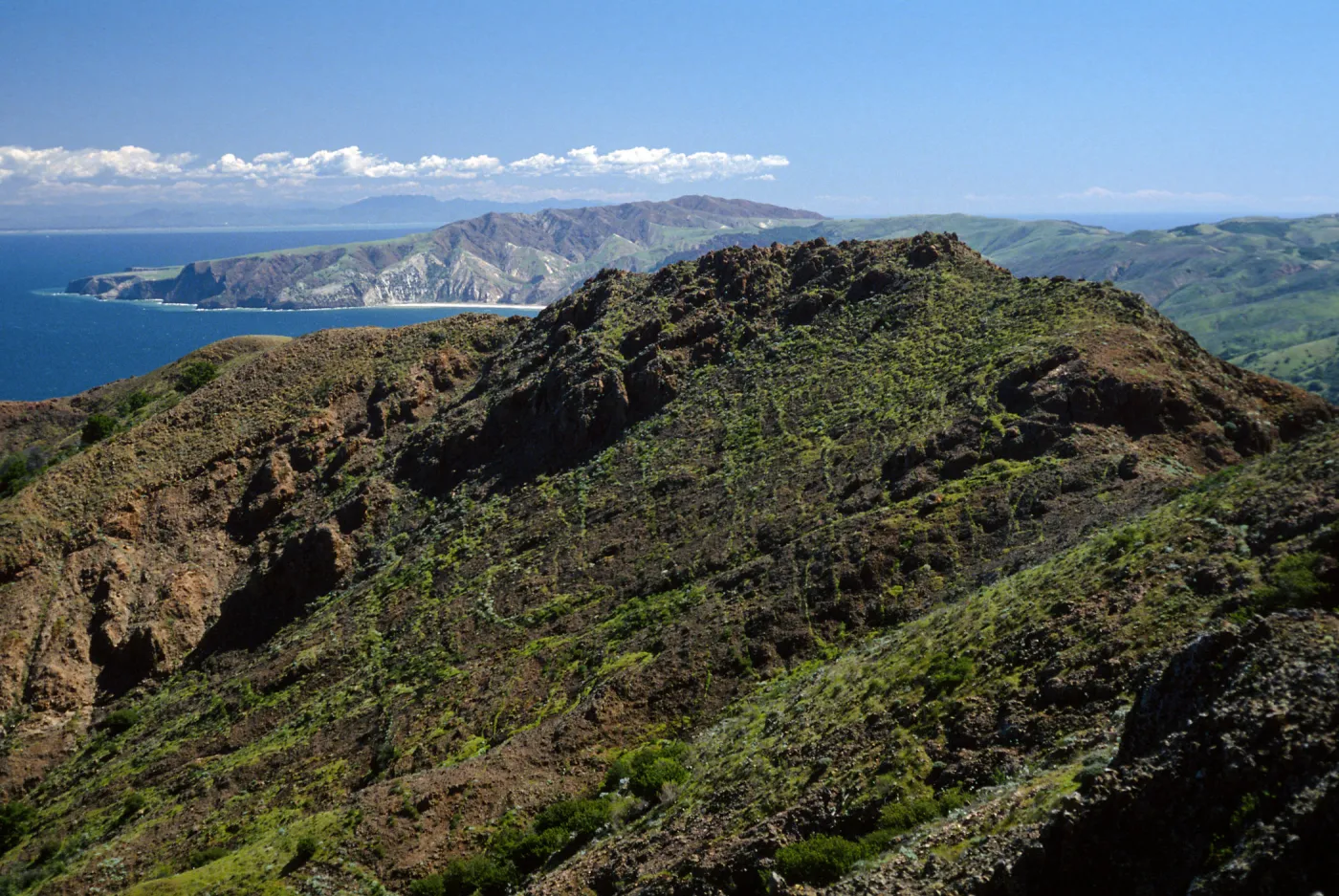 China Harbor from near Peak 1848 East, Santa Cruz Island