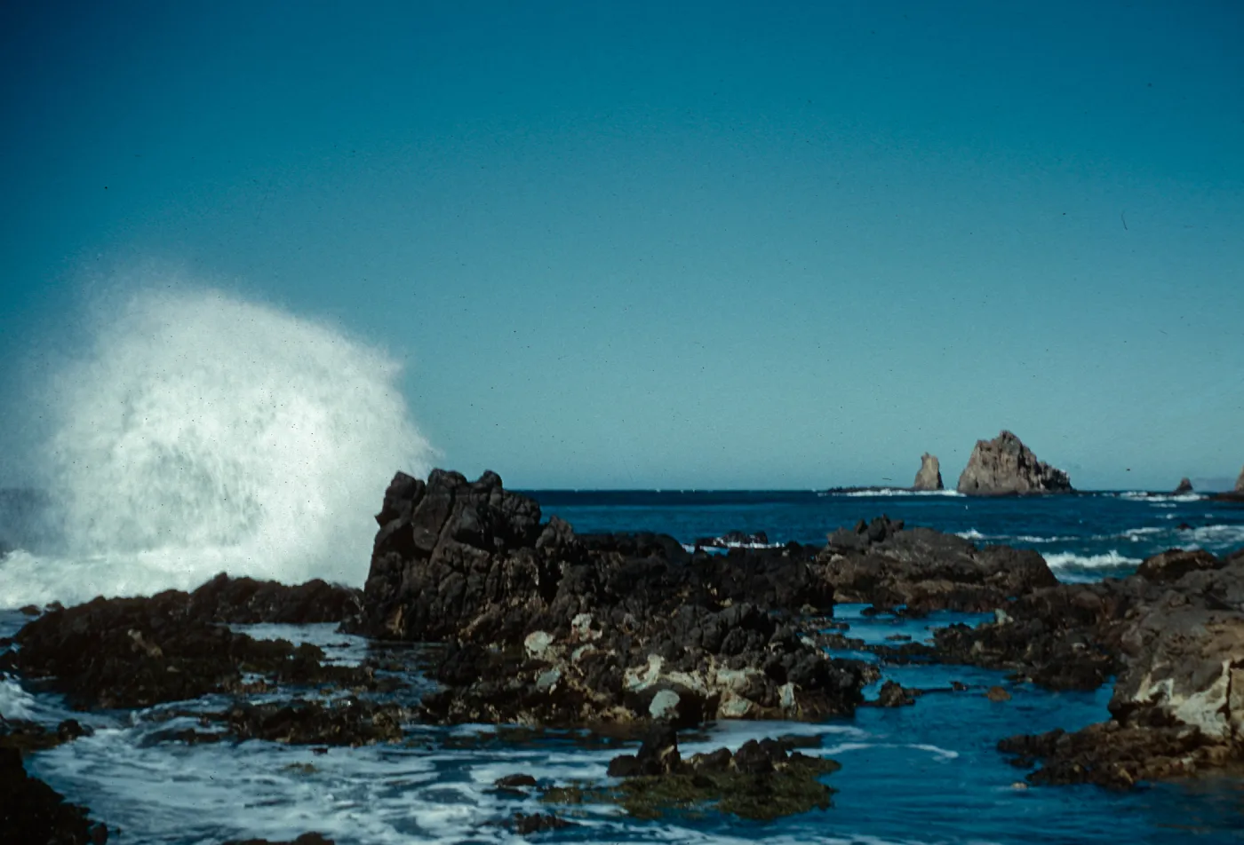 blow hole, South side of West Anacapa Island, toward Castle Rock