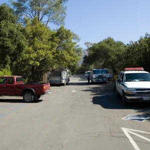Fire Vehicles in the SBBG Parking Lot after the Jesusita Fire