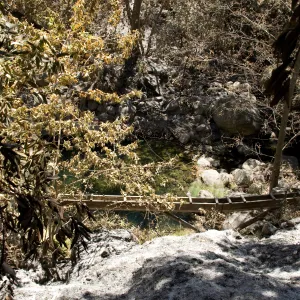 old wooden aqueduct below Mission Dam after the Jesusita Fire