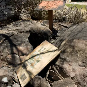 Home Demonstration Deck and 'Hardscape Design' Sign after the Jesusita Fire