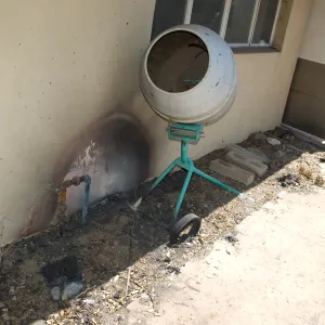 Hort Unit building after the Jesusita Fire, building fire damage