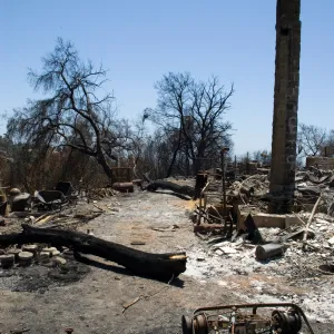 eastern side of Gane House, after the Jesusita Fire