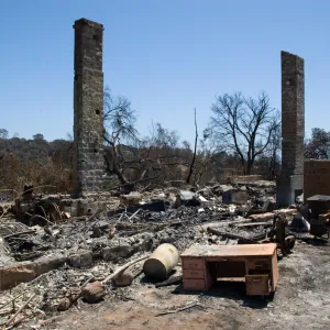 Gene House site, after the Jesusita Fire