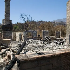 Gane House after the Jesusita Fire