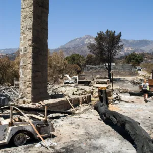 Gane House site, after the Jesusita Fire