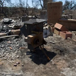 burend equipment from the Gane House after the Jesusita Fire