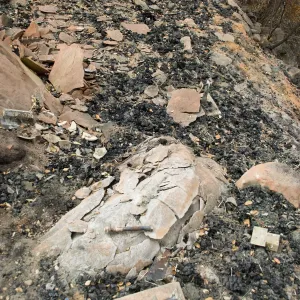 deck foundation, after the Jesusita Fire