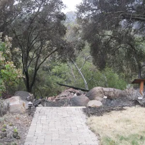 Home Demonstration Garden deck after the Jesusita Fire