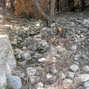 Mission Creek looking north from the dam after the Jesusita Fire