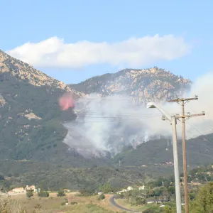 Jesusita Fire from San Marcos Pass, Day 1, 4:40 PM