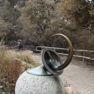 Sundial, Santa Barbara Botanic Garden, after the Jesusita Fire