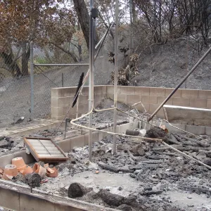 Conservation lath house, destroyed by the Jesusita Fire