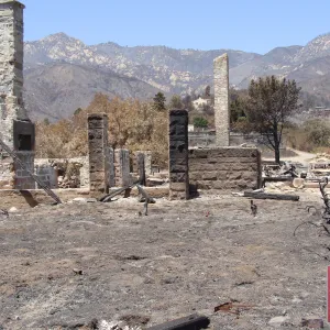 red tag at the Gane/Lotterhos site, after the Jesusita Fire