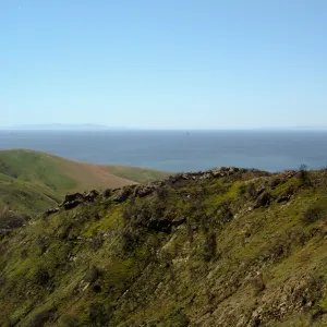 Gaviota burn site, SBBG staff field trip 2005, view to Santa Rosa and San Miguel Islands