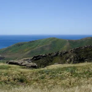Gaviota burn site, SBBG staff field trip 2005, view to Santa Rosa and San Miguel Islands