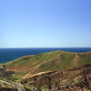 Gaviota burn site, SBBG staff field trip 2005, view to San Miguel Island