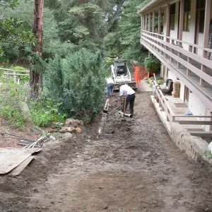 Electrical conduit trench in upper Arroyo