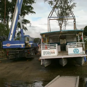 SBBG Casitas Lake boat, out of water