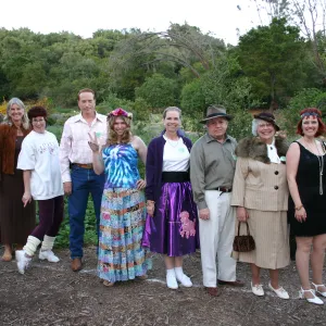 SBBG 80th Birthday Celebration, SBBG staff in costume by decade (1990's to 1920's)