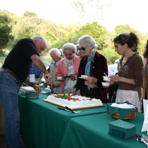 SBBG 80th Birthday Celebration, serving cake
