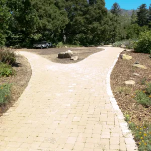 new pavered walkway along the Meadow