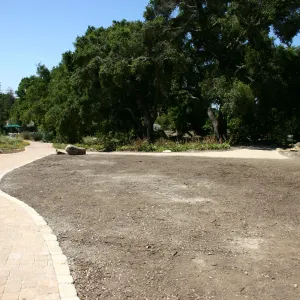 new pavered walkway along the Meadow
