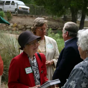 Bliss Luncheon, on the Blaksley Boulder patio, Fran Brundell and Laurie Potter