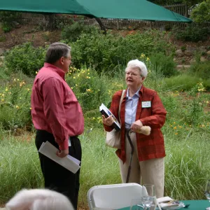 Bliss Luncheon, on the Blaksley Boulder patio, Ed Schneider and Shirley Tucker