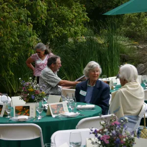 Bliss Luncheon, on the Blaksley Boulder patio, Jean Leonard