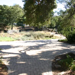 Blaksley Boulder pavered patio, SBBG event location