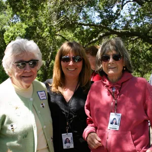 Tricia Wardlaw with herbarium volunteers Jean Hobson and Jean Heywood, Volunteer Luncheon, 2005