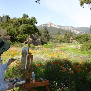 artist painting in the Garden