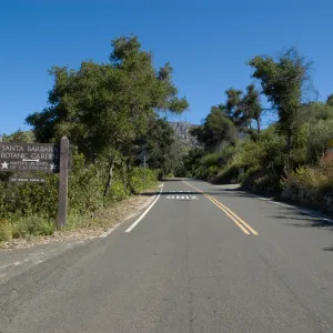 Garden Entrance sign, entrance from Mission Canyon Road, SBBG 2 years after the Jesusita Fire