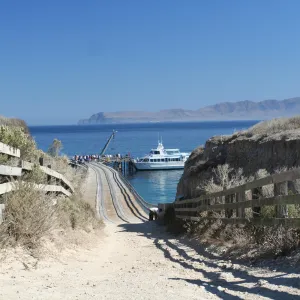 pier and boat, Santa Rosa Island, SBBG field trip