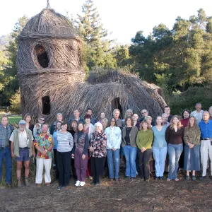 SBBG staff portrait in front of Toad Hall, group photo, SBBG Staff Christmas Card 2006