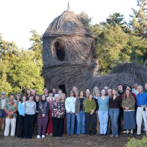 SBBG staff portrait in front of Toad Hall, group photo, SBBG Staff Christmas Card 2006