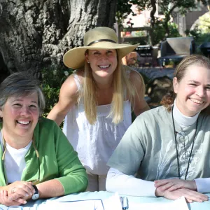 Judy Sanregret, Joan Evans, SBBG Egg Hunt, 2009