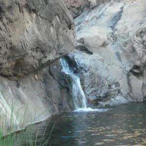 La Cascada pool and waterfall, Central Valley, SBBG Field Trip to Santa Cruz Island, 2011