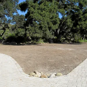 Garden terrace site after deconstruction