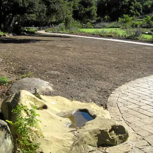 Garden terrace site after deconstruction