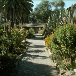 garden at Mission San Juan Bautista