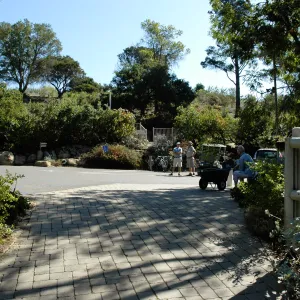 Steve Windhager and Dave Kershaw monitor the parking lot, SBBG Community Free Day, October 16 2011