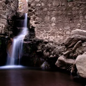 Mission Dam waterfall, Mission Creek, SBBG