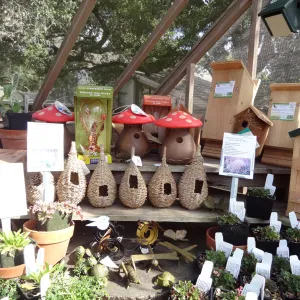 bird feeders on display, SBBG Spring Plant Sale 2012