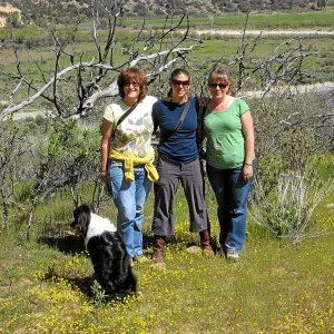 Vicinity of Ozena Ranger Station, Hwy 33. Betsy Collins, Heather Wenhau, Tricia Wardlaw