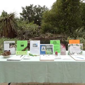 Education display tableNational Public Gardens Day 2012, SBBG