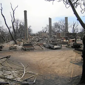 Jesusita Fire, destroyed Gane House