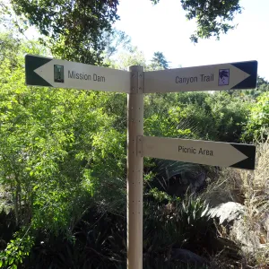 Directional signs at the Desert Section