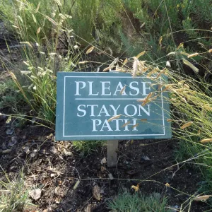 Please Stay on the Path sign in the Desert Section